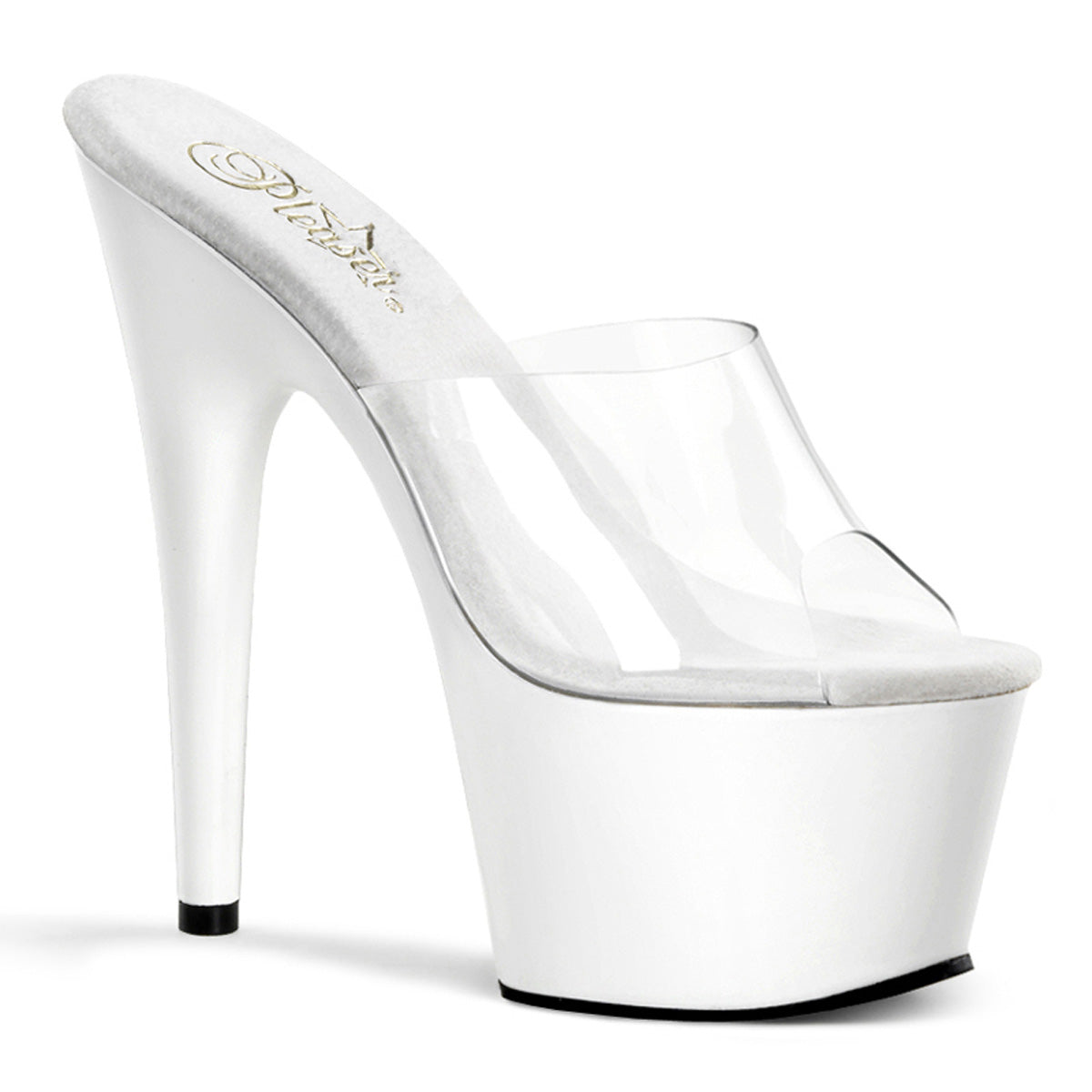 PL122 ADO Stiletto 7" high Plateau clear / white - ADO701/C/W