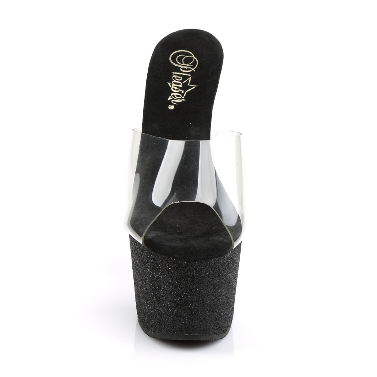 PL042 ADOR Stiletto 7" high Plateau black / clear / glitter - ADO701SDG/C/BG