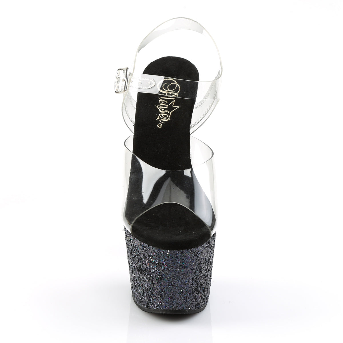 PL040 ADO Sandals 7" high Plateau clear/ black - ADO708LG/C/BG