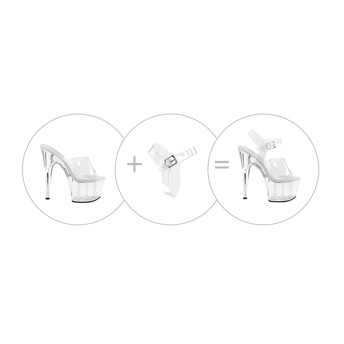 PL075 DAS Clear Detachable Ankle Straps DASC-SM