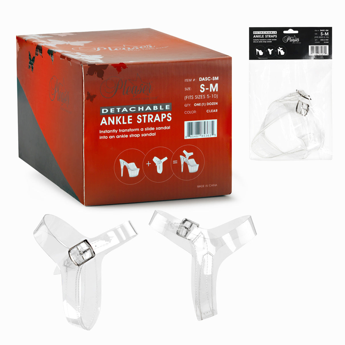 PL075 DAS Clear Detachable Ankle Straps DASC-SM
