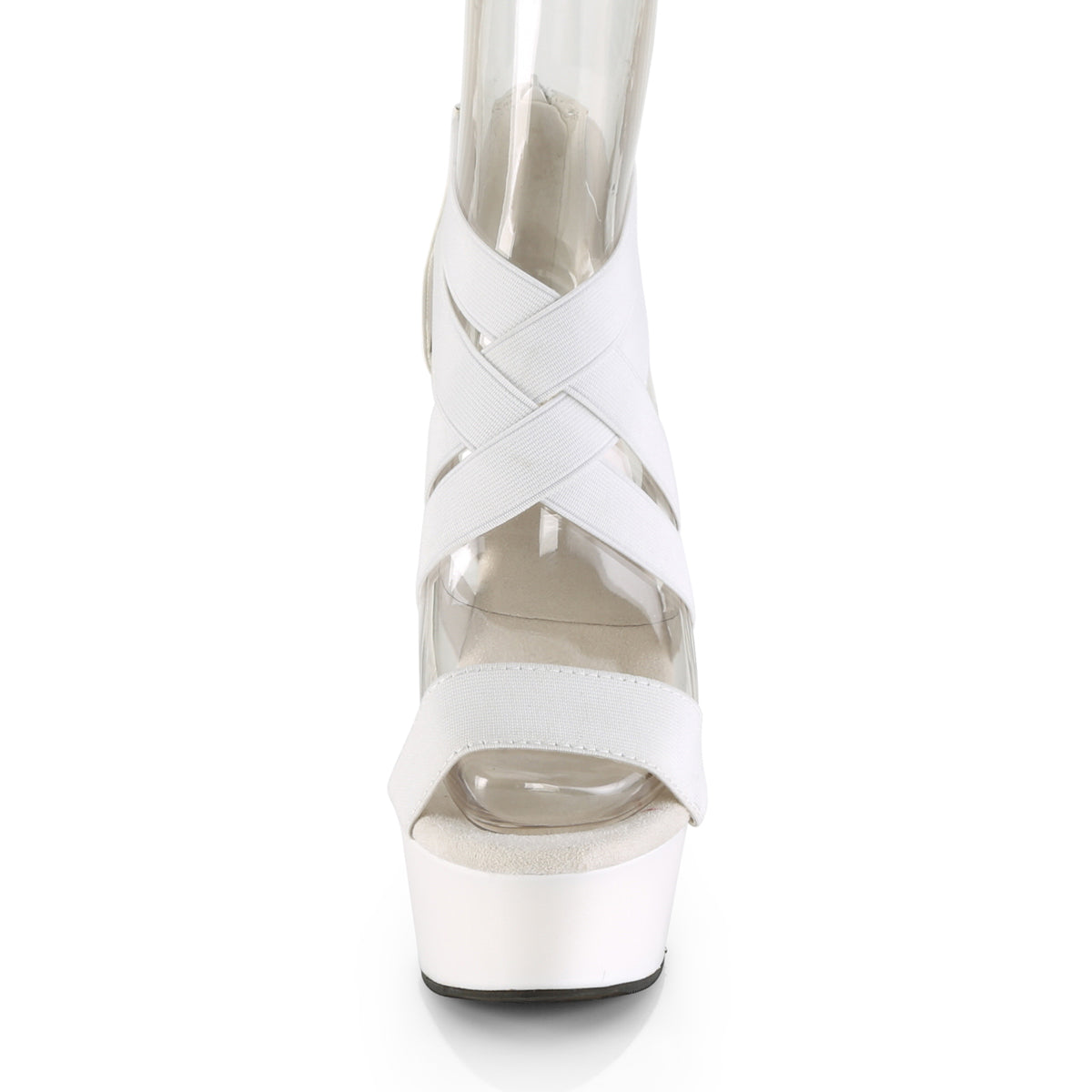 PL089 DEL Sandals 6" high Plateau white / white - DEL669/WELS-PU/M