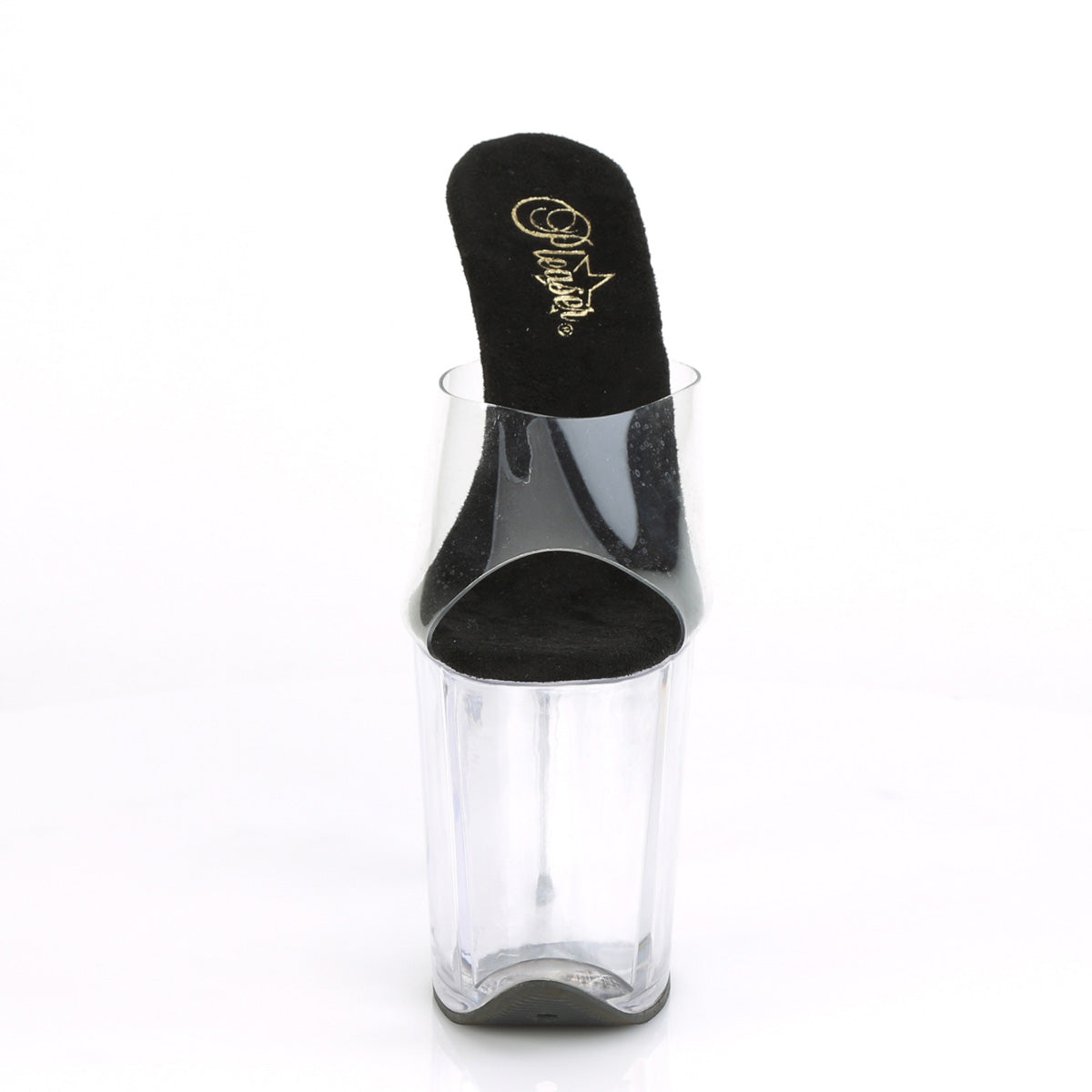 PL112 FLA Sandals 8" high Plateau clear / black / clear - FLAM801/C-B/C