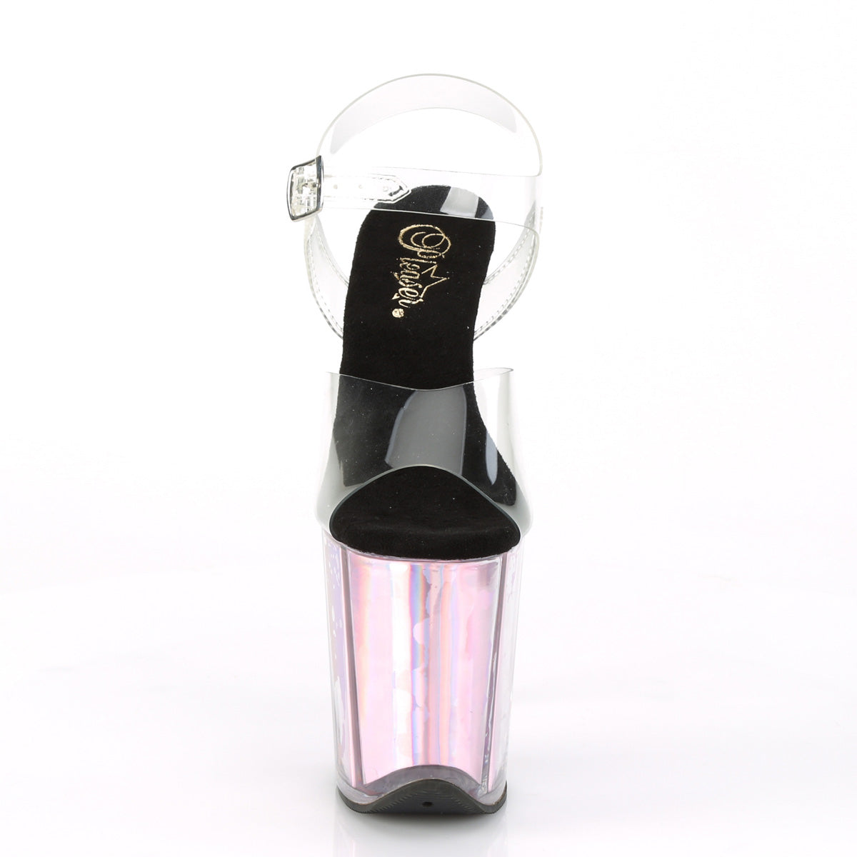 PL085 FLA Sandals 8" high Plateau clear / pink - FLAM808HGI/C/PNHG