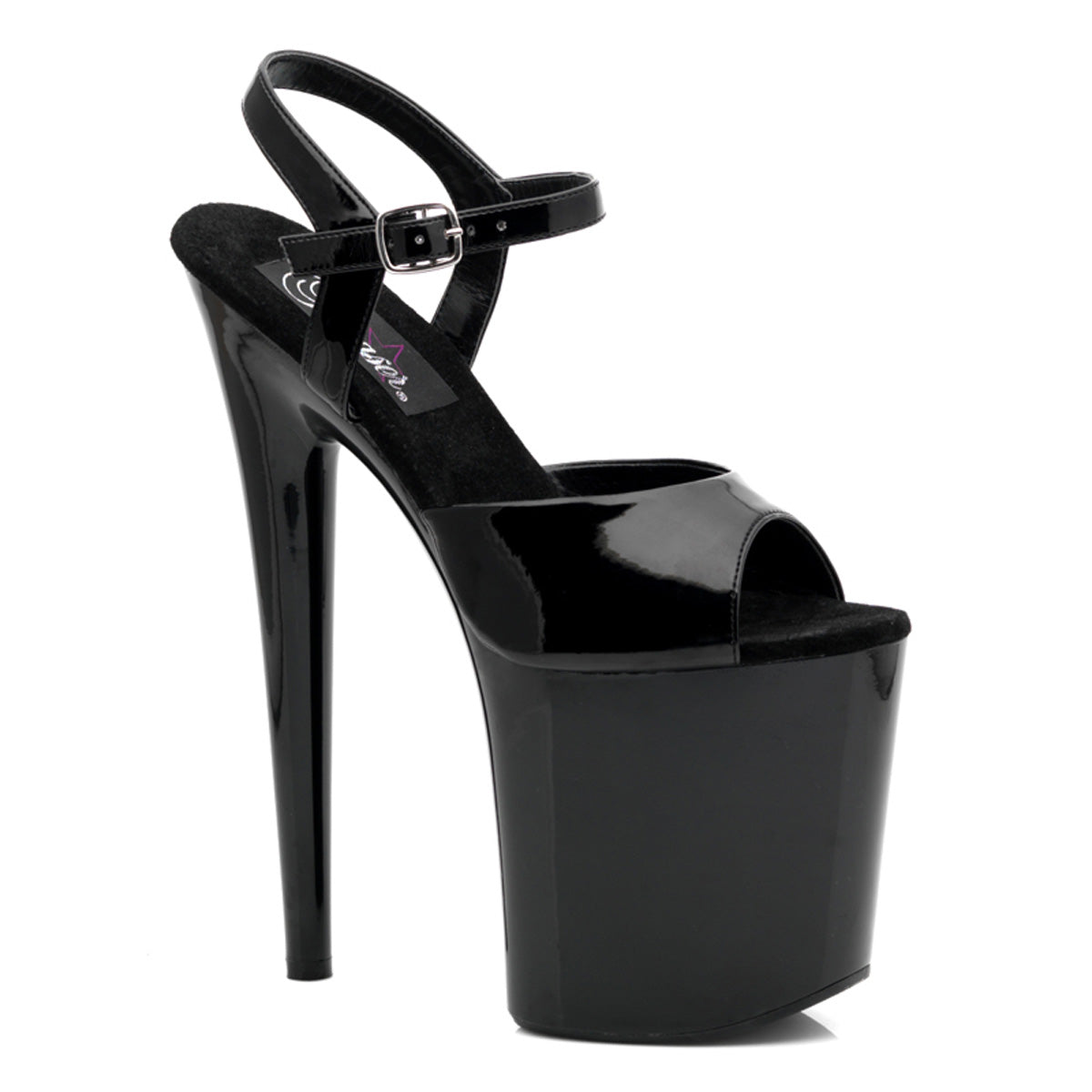 PL002 FLA Sandals 8" high Plateau black / black - FLAM809/B/M