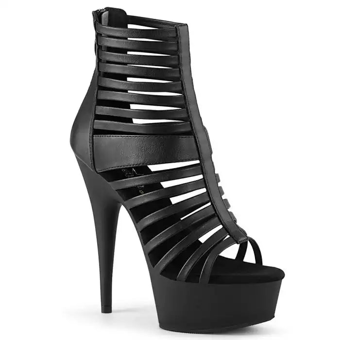 PL102 DEL Sandals 6" high Plateau black / black - DEL600-26/BPU/M