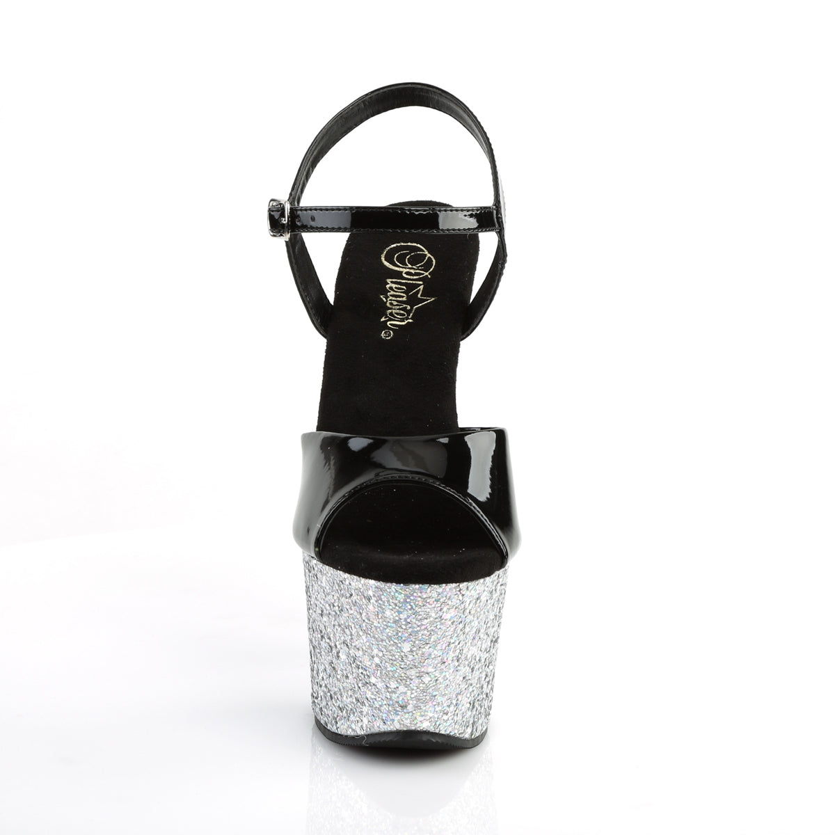 PL073 SKY Sandals 7" high Plateau black / silver / glitter - SKY309LG/B/SG