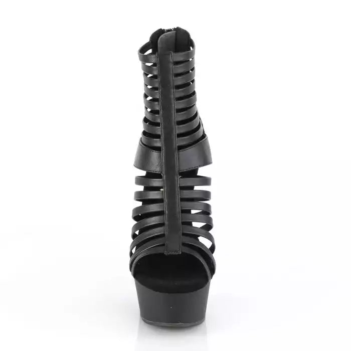 PL102 DEL Sandals 6" high Plateau black / black - DEL600-26/BPU/M