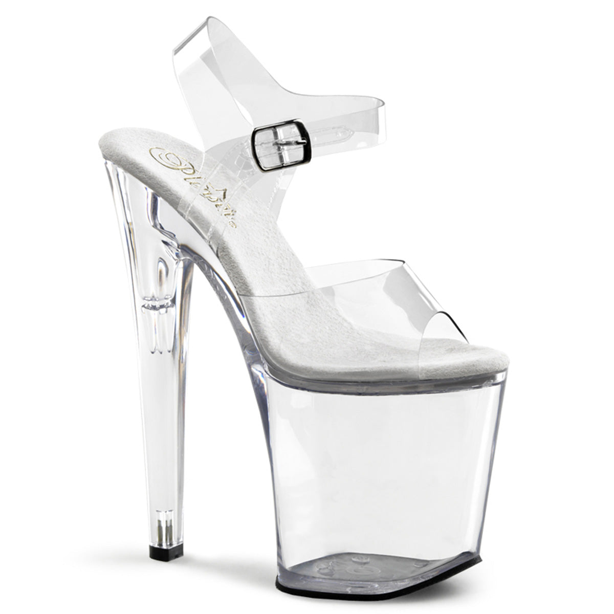 PL001 FLA Sandals 8" high Plateau clear / clear - FLAM808/C/M
