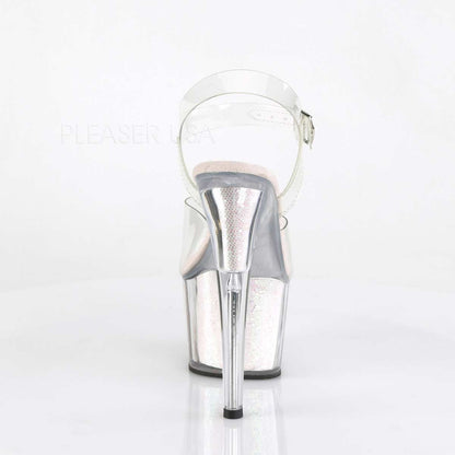 Pleaser Adore-708G Plateau-Sandalette Transparent/Opal-Glitzer – Ansicht 4