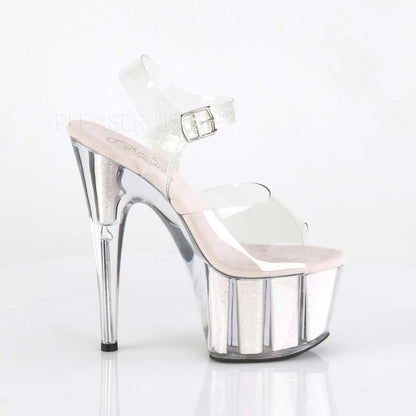 Pleaser Adore-708G Plateau-Sandalette Transparent/Opal-Glitzer – Ansicht 5