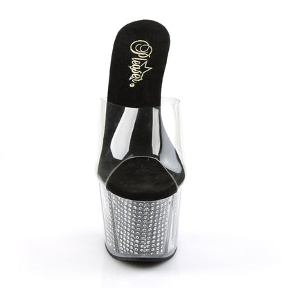 Pleaser Adore-701SRS Plateau-Pantolette Transparent – Ansicht 2