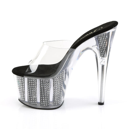 Pleaser Adore-701SRS Plateau-Pantolette Transparent – Ansicht 3