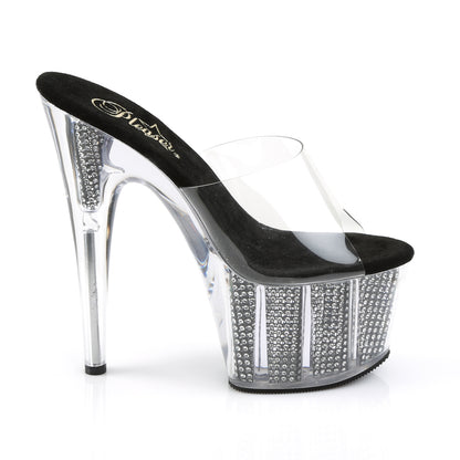 Pleaser Adore-701SRS Plateau-Pantolette Transparent – Ansicht 1