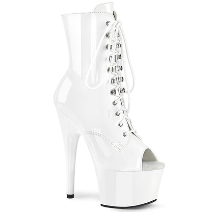 Pleaser Adore-1021 Plateau-Stiefelette Weiß – Ansicht 1