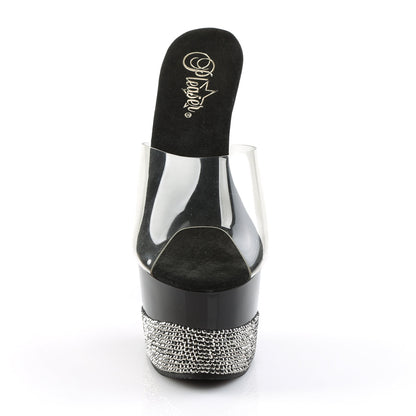 Pleaser Adore-701-3 Plateau-Pantolette Transparent/Schwarz – Ansicht 2