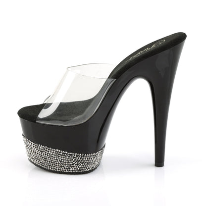 Pleaser Adore-701-3 Plateau-Pantolette Transparent/Schwarz – Ansicht 3