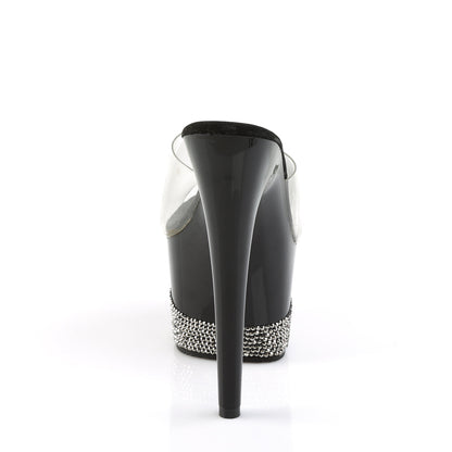 Pleaser Adore-701-3 Plateau-Pantolette Transparent/Schwarz – Ansicht 4