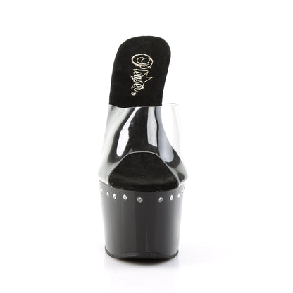 Pleaser Adore-701LS Plateau-Pantolette Transparent/Schwarz – Ansicht 2
