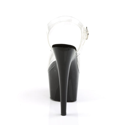 Pleaser Adore-708 Plateau-Sandalette Transparent/Schwarz – Ansicht 4