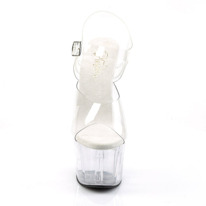 Pleaser Adore-708 Plateau-Sandalette Transparent – Ansicht 2