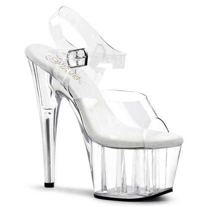 Pleaser Adore-708 Plateau-Sandalette Transparent – Ansicht 1