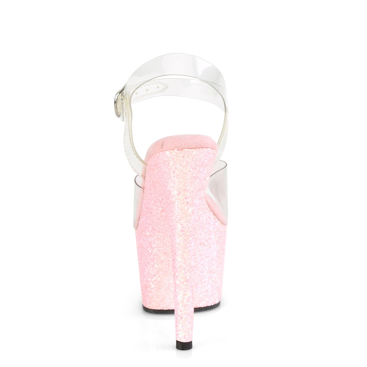 PL061 ADOR Sandals 7" high Plateau clear / babypink / glitter - ADO708LG/C/BPG