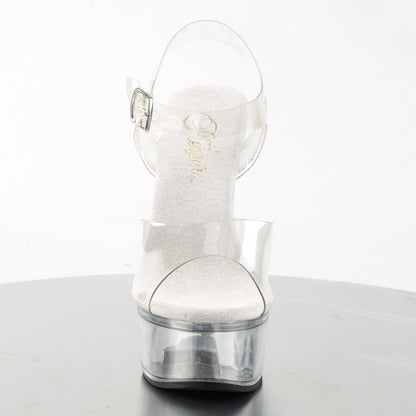 Pleaser Captiva-608 Plateau-Pantolette Transparent – Ansicht 2