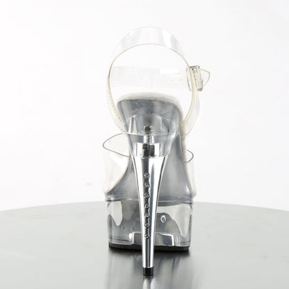 Pleaser Captiva-608 Plateau-Pantolette Transparent – Ansicht 4