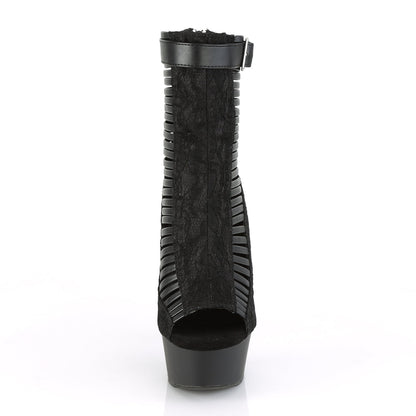 Pleaser Delight-600-27LC Plateau-Sandaletten-Stiefelette Schwarz – Ansicht 2