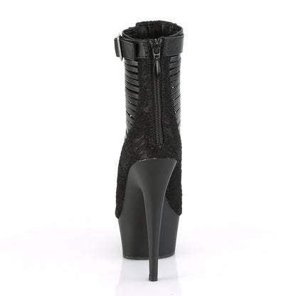 Pleaser Delight-600-27LC Plateau-Sandaletten-Stiefelette Schwarz – Ansicht 4