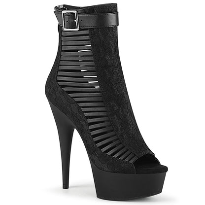 Pleaser Delight-600-27LC Plateau-Sandaletten-Stiefelette Schwarz – Ansicht 1