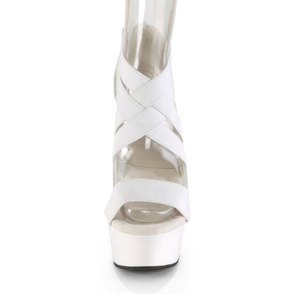 Pleaser Delight-669 Plateau-Sandalette Weißes veganes Leder/Weiß – Ansicht 2