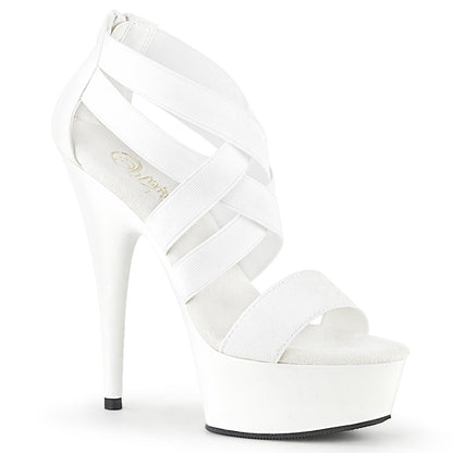 Pleaser Delight-669 Plateau-Sandalette Weißes veganes Leder/Weiß – Ansicht 1