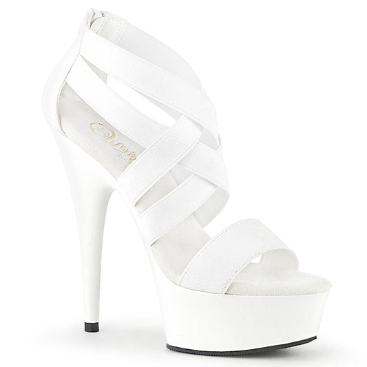 PL089 DEL Sandals 6" high Plateau white / white - DEL669/WELS-PU/M