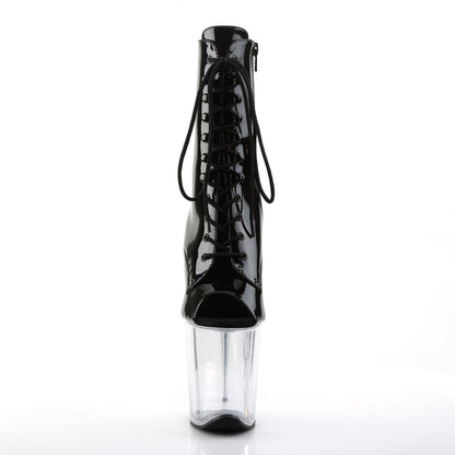 Pleaser Flamingo-1021 Plateau-Stiefelette Schwarz/Transparent – Ansicht 2