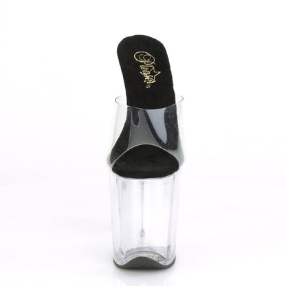 Pleaser Flamingo-801 Plateau-Pantolette Transparent/Schwarz/Transparent – Ansicht 2