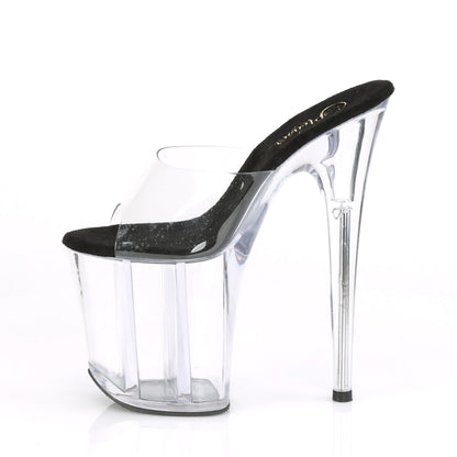 Pleaser Flamingo-801 Plateau-Pantolette Transparent/Schwarz/Transparent – Ansicht 3