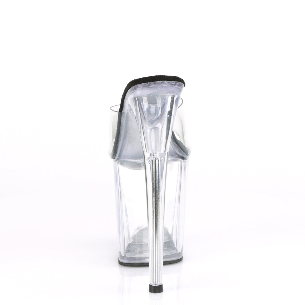 PL112 FLA Sandals 8" high Plateau clear / black / clear - FLAM801/C-B/C