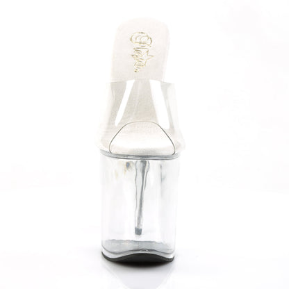 Pleaser Flamingo-801 Plateau-Pantolette Transparent – Ansicht 2