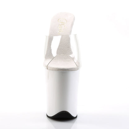 Pleaser Flamingo-801 Plateau-Pantolette Transparent/Weiß – Ansicht 2