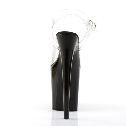 Pleaser Flamingo-808 Plateau-Sandalette Schwarz/Transparent – Ansicht 4