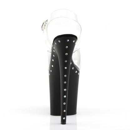 Pleaser Flamingo-808ABLS Plateau-Sandalette Transparent/Schwarz – Ansicht 4