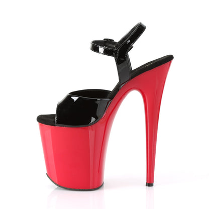 Pleaser Flamingo-809 Plateau-Sandalette Schwarz/Rot – Ansicht 3