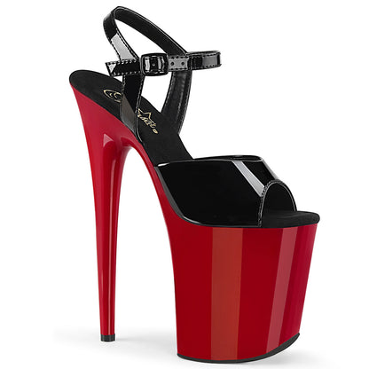 Pleaser Flamingo-809 Plateau-Sandalette Schwarz/Rot – Ansicht 1