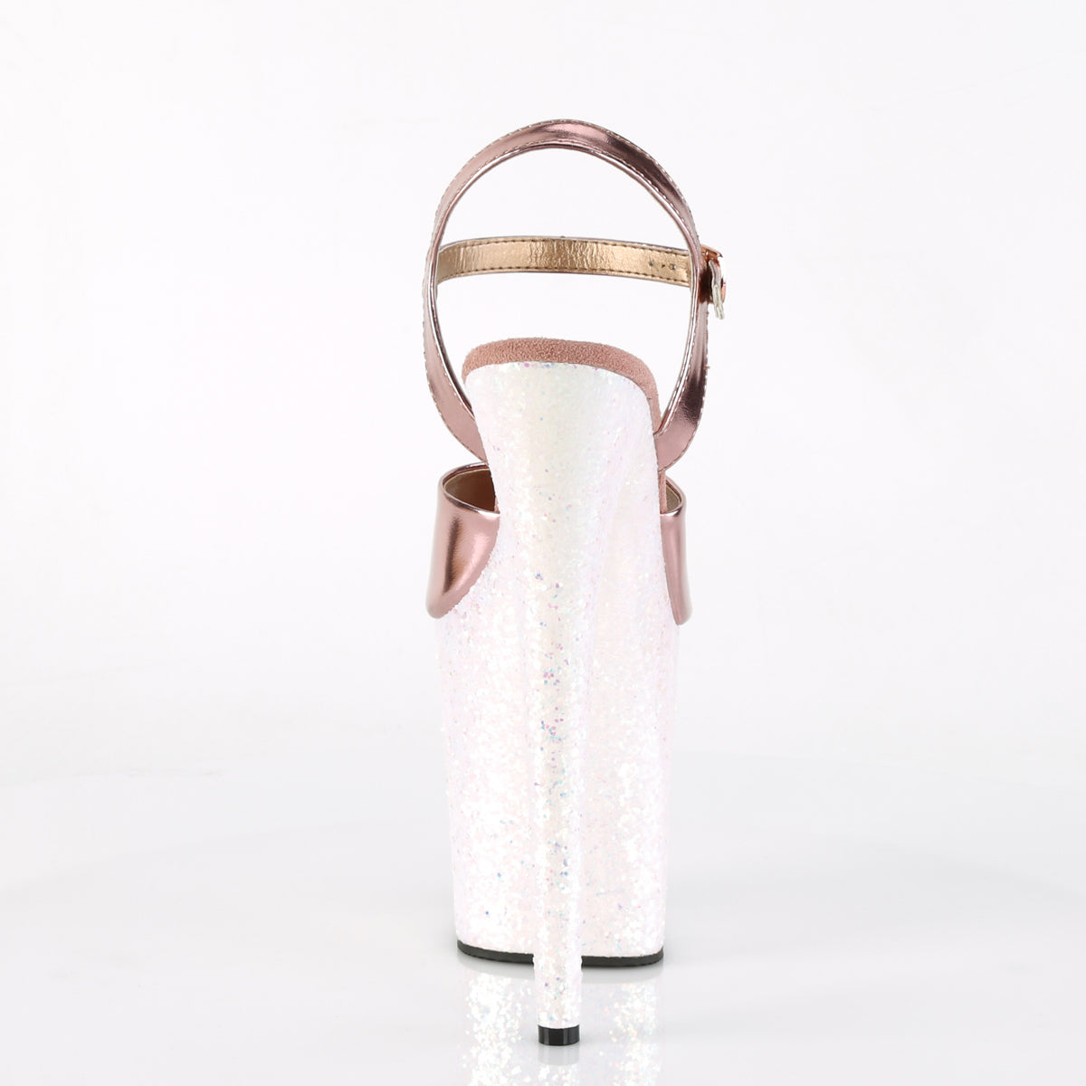 PL105FLA Sandals 8" high Plateau rose-gold / white - FLAM809LG/ROGPU/OPG