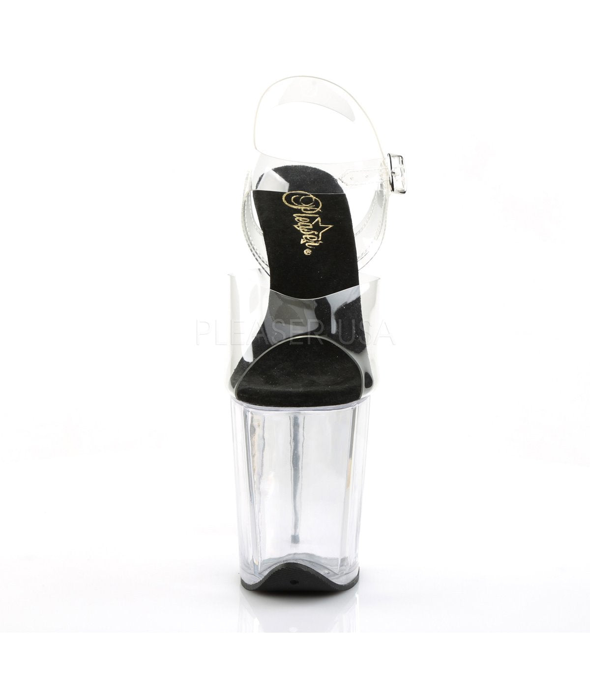 PL111 FLA Sandals 8" high Plateau clear / clear - FLAM808/C-B/C