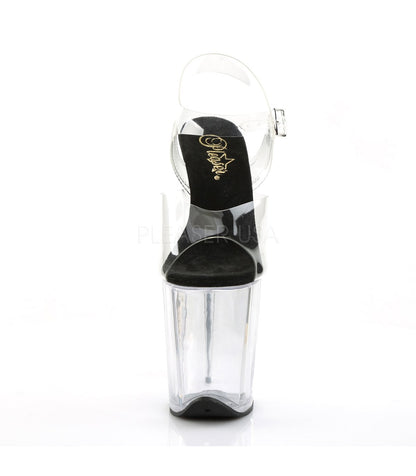 Pleaser Flamingo-808 Plateau-Sandalette Transparent-Schwarz/Transparent – Ansicht 2