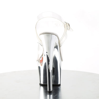 Pleaser Sky-308 Plateau-Sandalette Transparent/Silber-Chrom – Ansicht 4