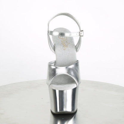 Pleaser Sky-309TTG Plateau-Sandalette Silber/Silber-Chrom – Ansicht 2